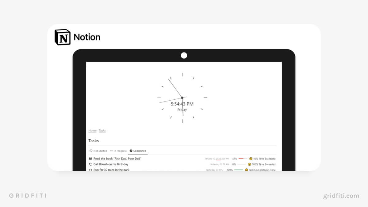 Notion Tasks Tracker Template