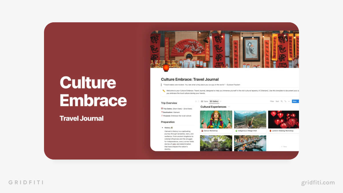 Culture Embrace Travel Journal