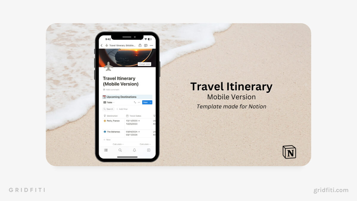 Notion Travel Itinerary