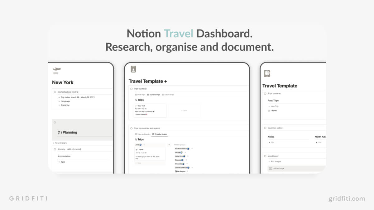 Notion Travel Template Package