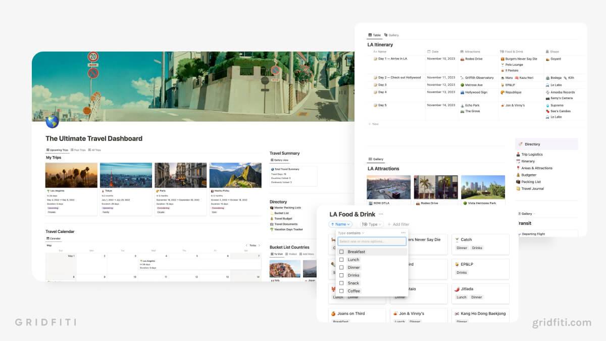 Notion Travel Dashboard Template