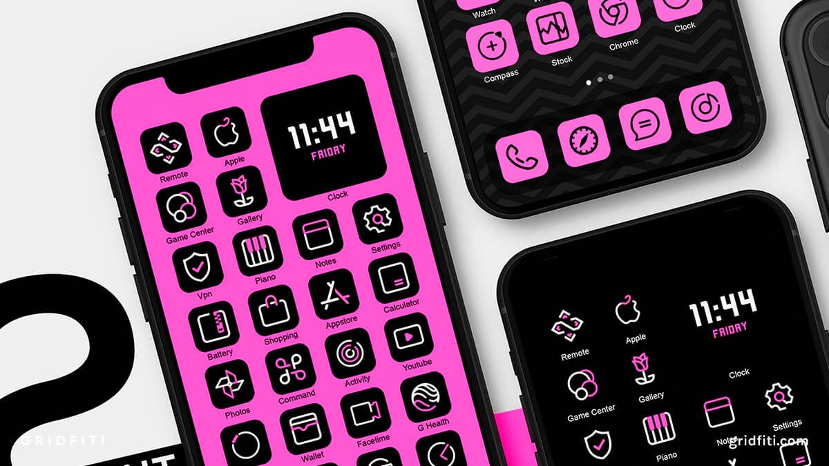 Neon Pink App Icons