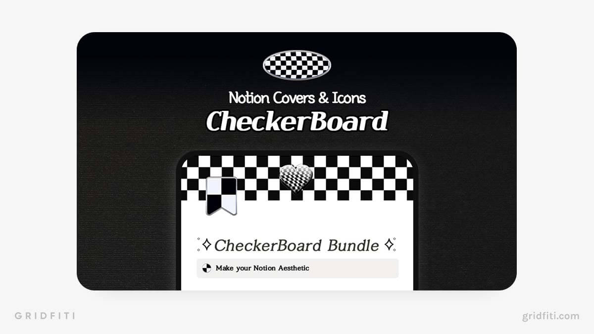 Color Checkerboard Notion Covers Bundle