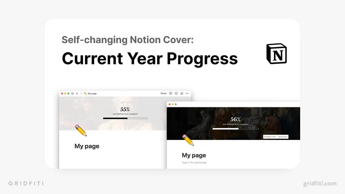 Current Year Progress Dynamic Notion Cover
