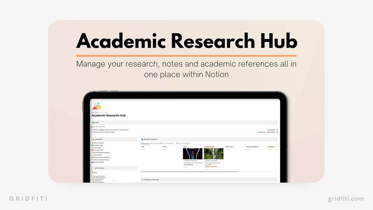 Academic Research Hub – Notion Research Template