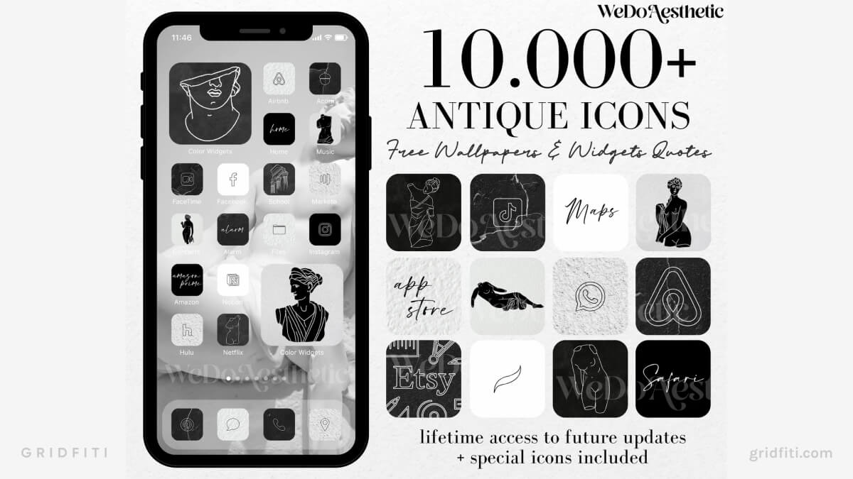 Antique Themed Hand Drawn App Icons