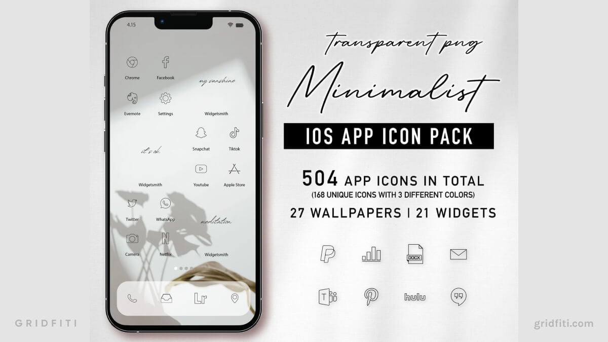 Transparent Black App Icons