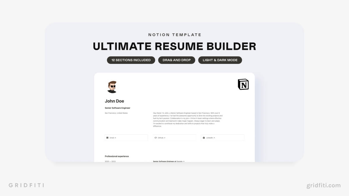 Ultimate Notion Resume Builder