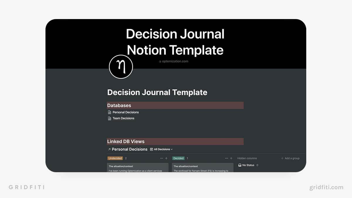 Notion Decision Journal Template
