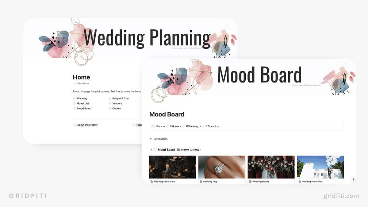 Best Notion Template for Wedding Planning