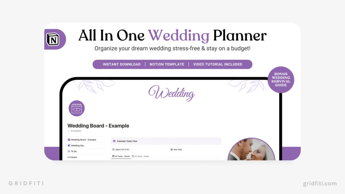 All-in-One Wedding Planner Board