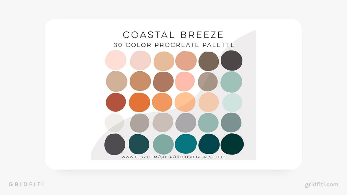 Coastal Color Palette for Procreate