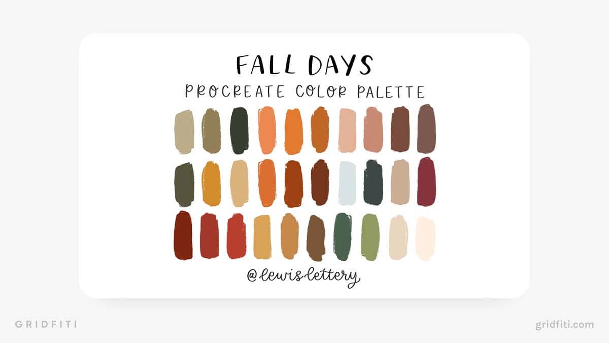 Fall & Autumn Procreate Color Palette