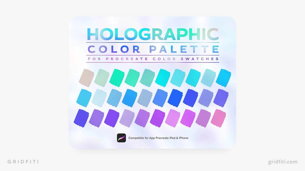 Holographic Procreate Color Palette