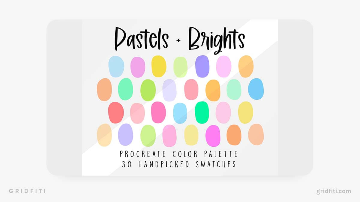 Bright Pastel Color Palette for Procreate