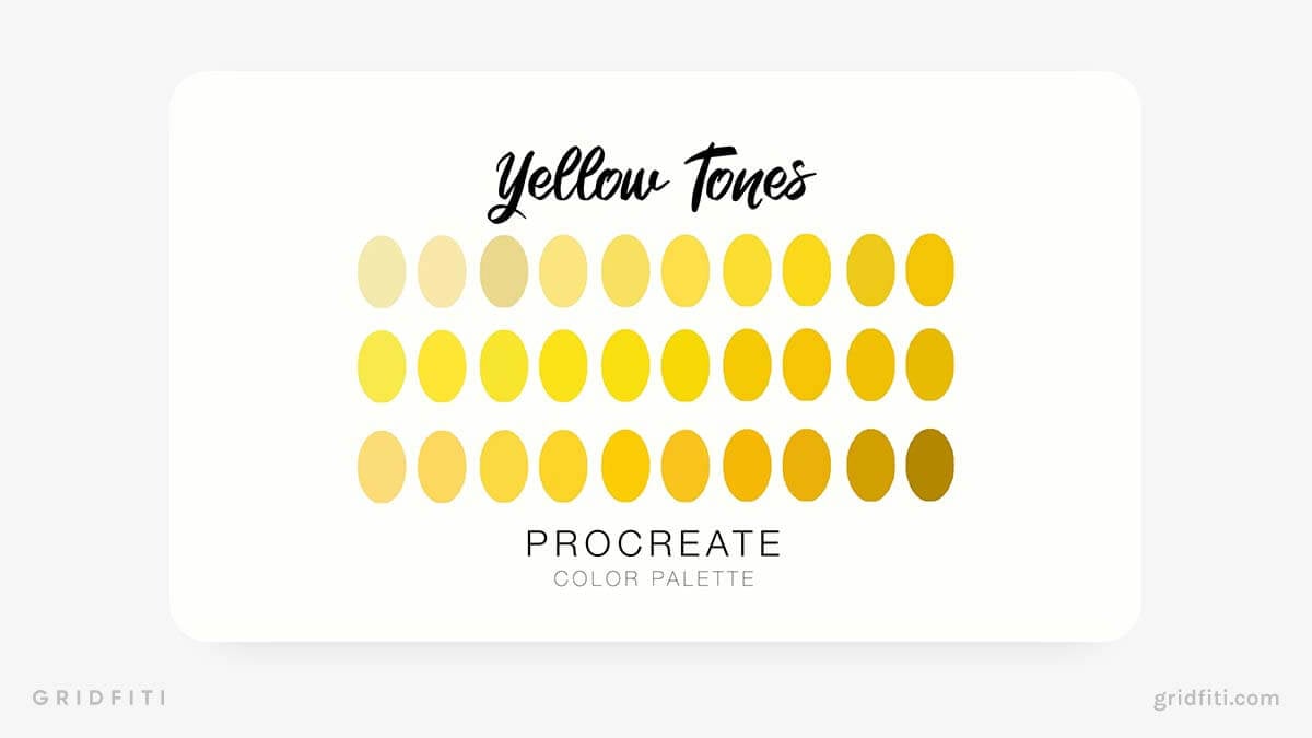 Yellow Procreate Color Palette