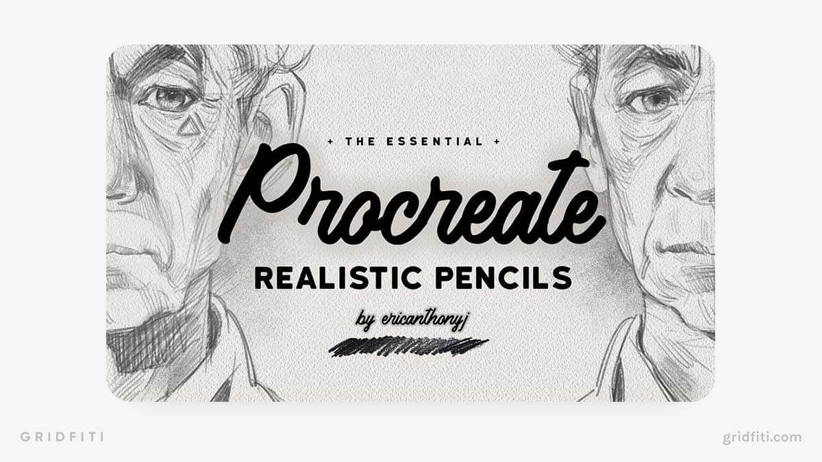 Realistic Pencil Brush Set