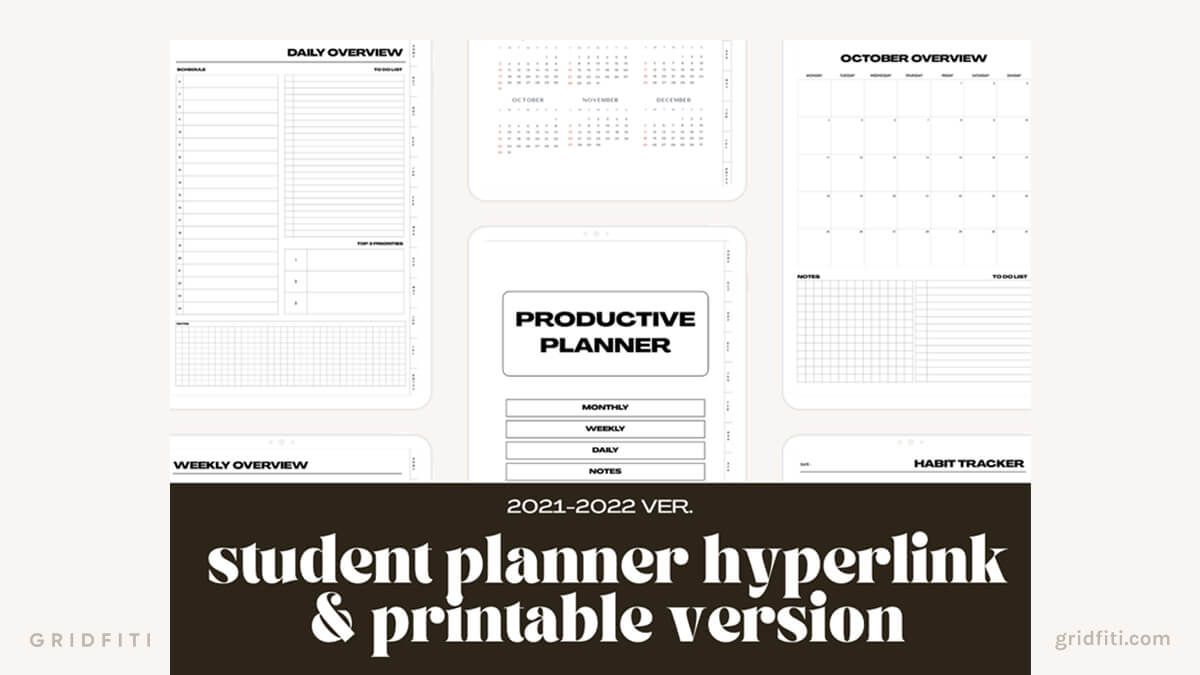 Free GoodNotes Student Productivity Planner