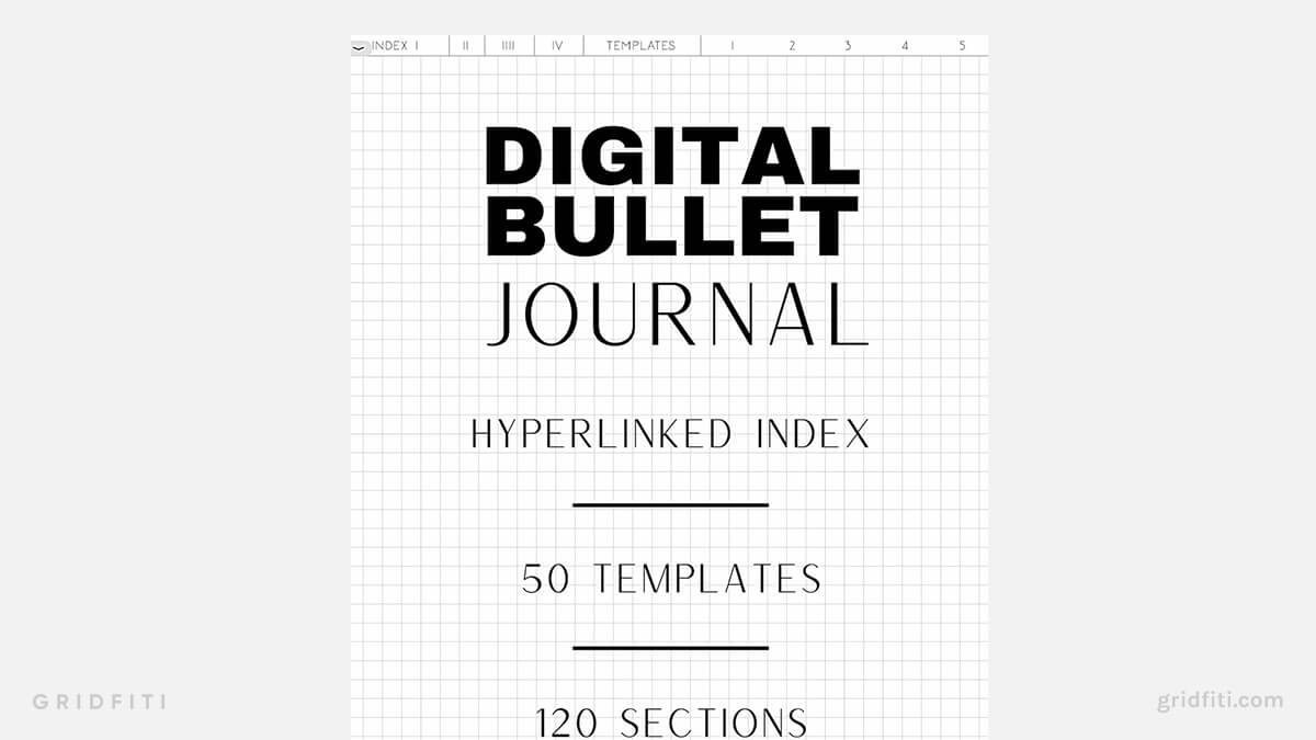 GoodNotes Minimal Digital Bullet Journal Template