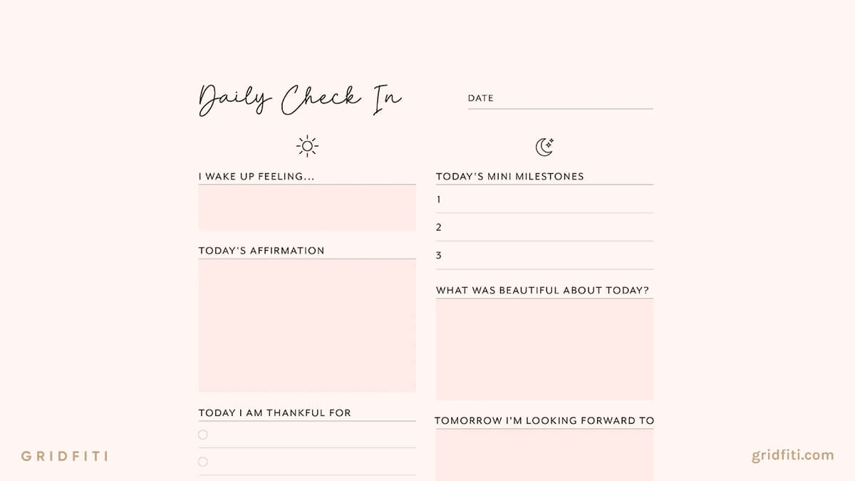 GoodNotes Daily Check-In Journal Template