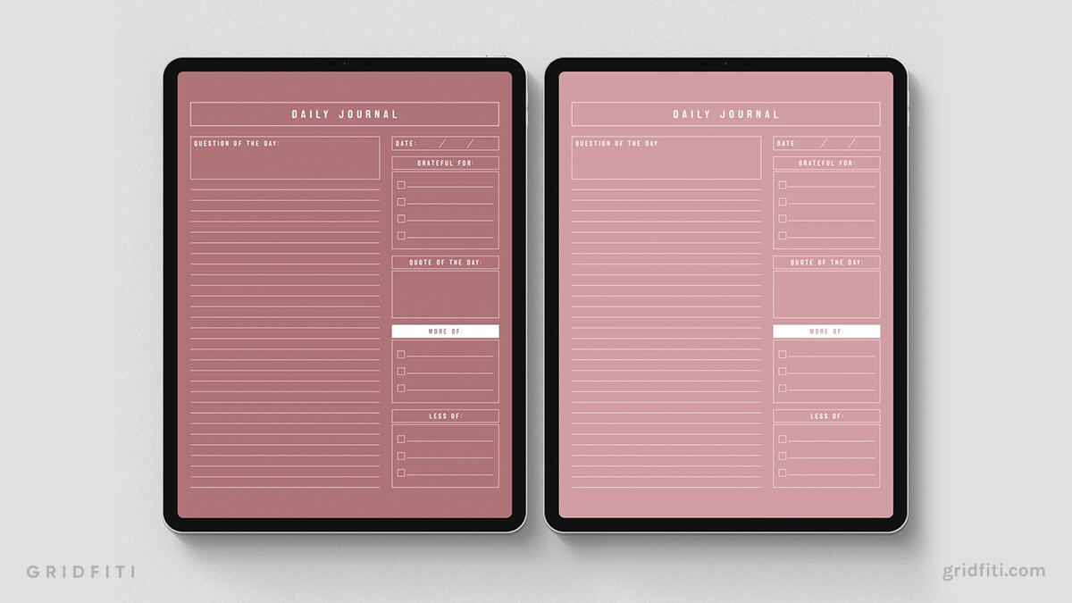 Goodnotes Journal Template