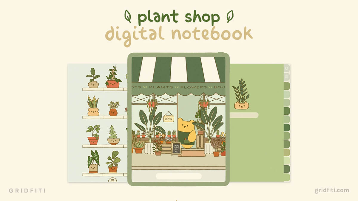 Plant Shop – Cute Digital Notebook with Tabs