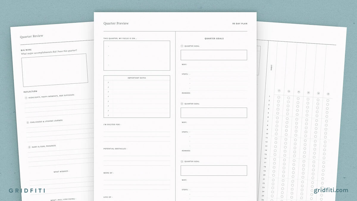 GoodNotes 90-Day Quarterly Goal Planning Template