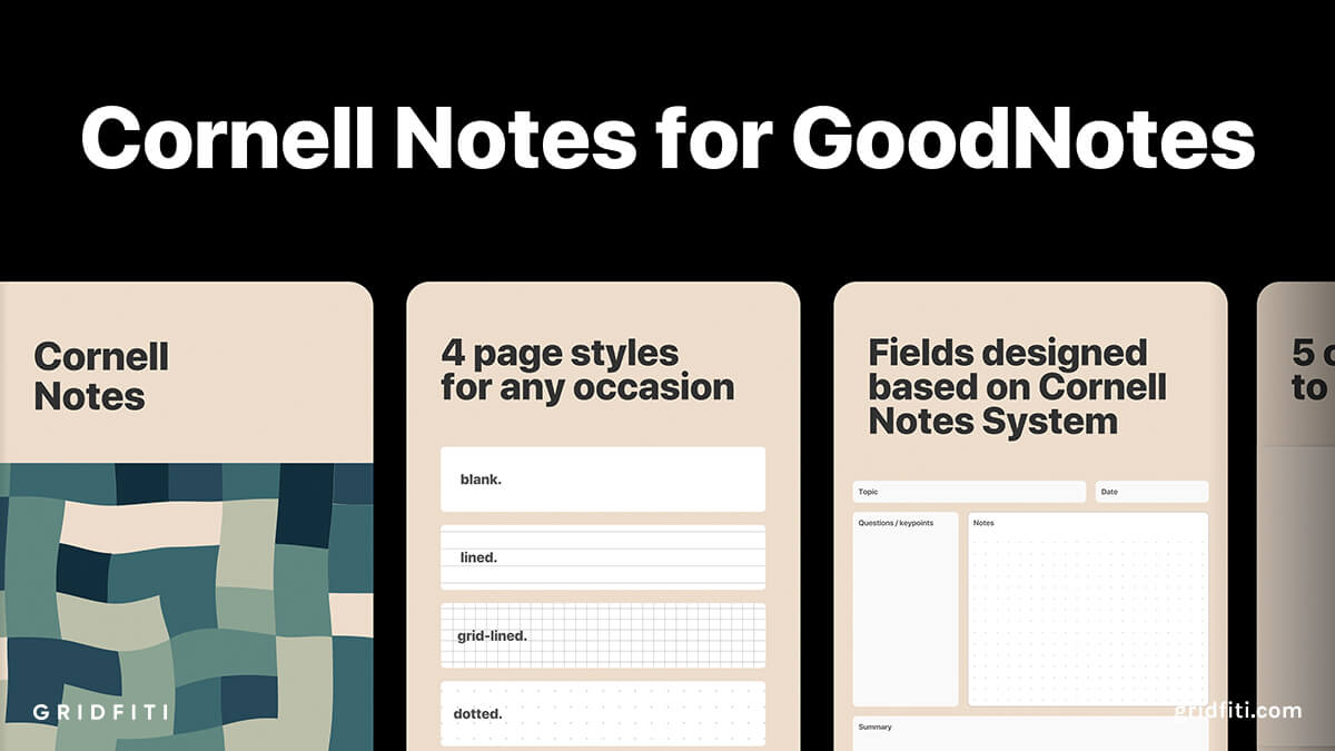 Beige Cornell Notes Template for GoodNotes