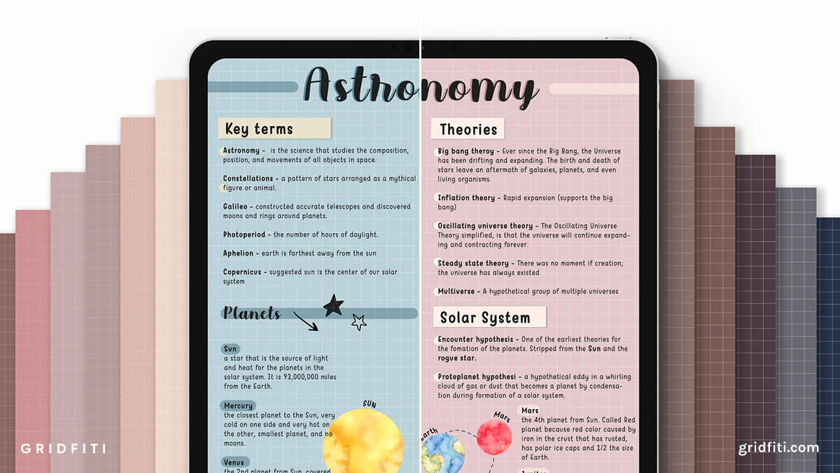 Colorful Aesthetic Note-Taking Templates