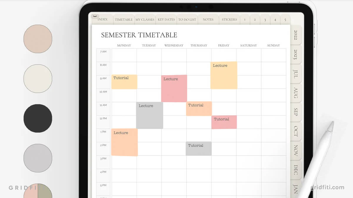 Goodnotes Schedule Template