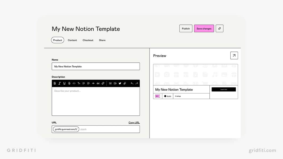 How to Make & Sell Notion Templates for Passive Gridfiti