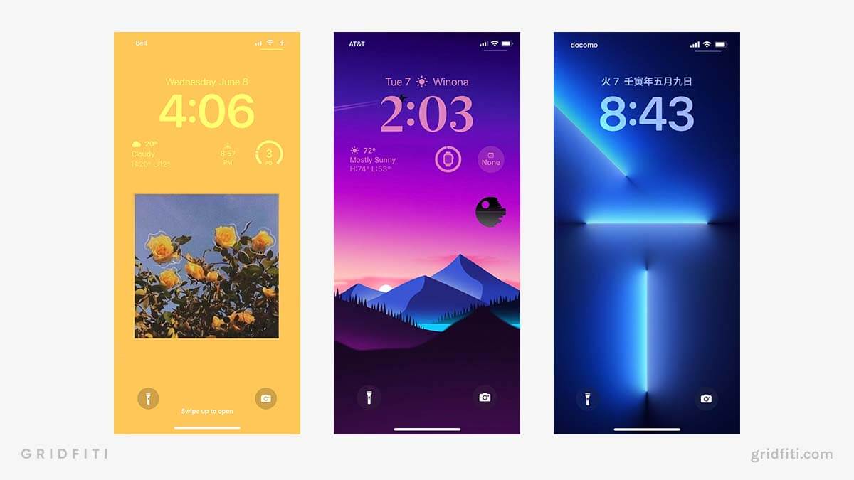 Colorful iOS Lock Screen Ideas