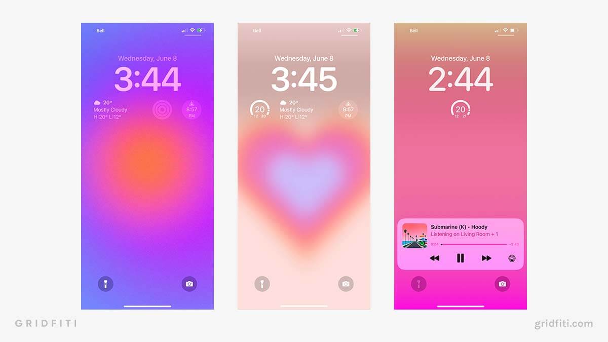 Gradient & Aura iPhone Lock Screen Idea