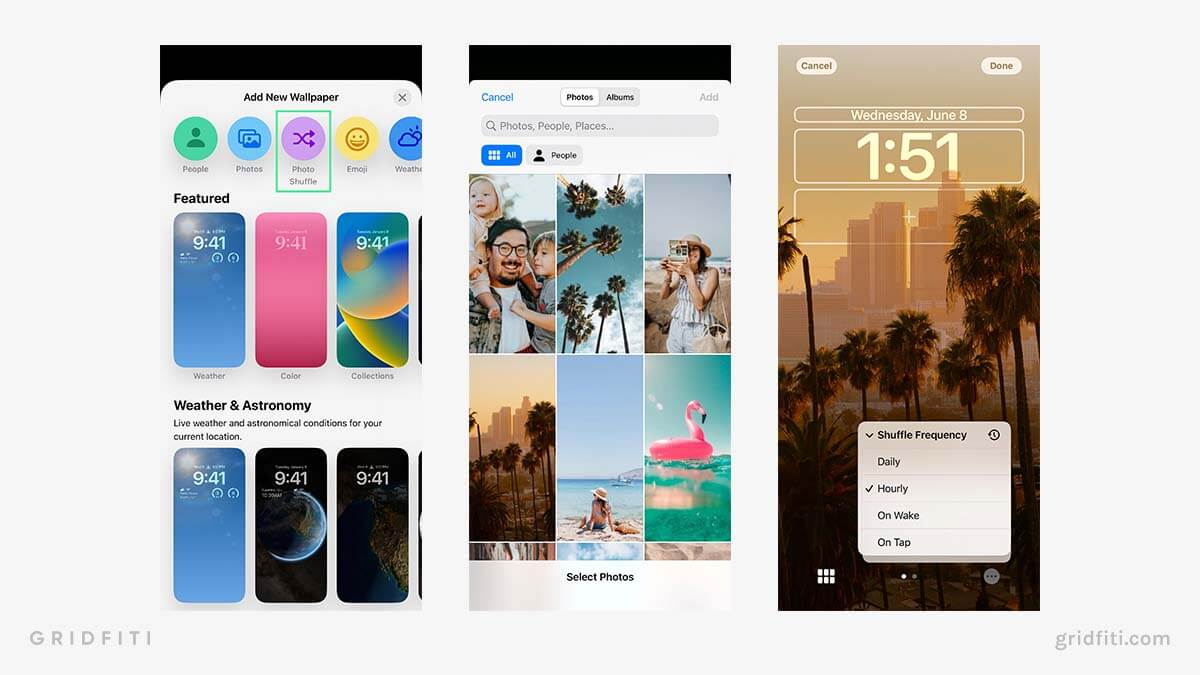 iOS Lock Screen Slideshow with Photo Shuffle