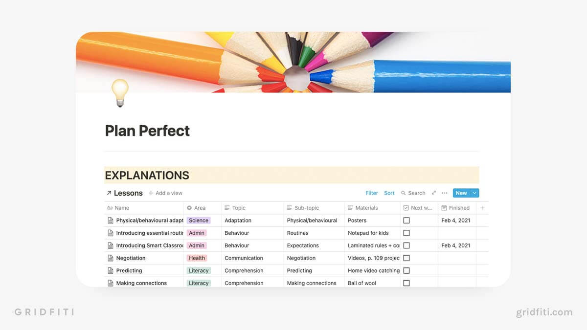 Notion Teacher Dashboard Template