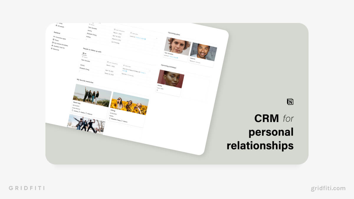 PRM Dashboard Notion Template