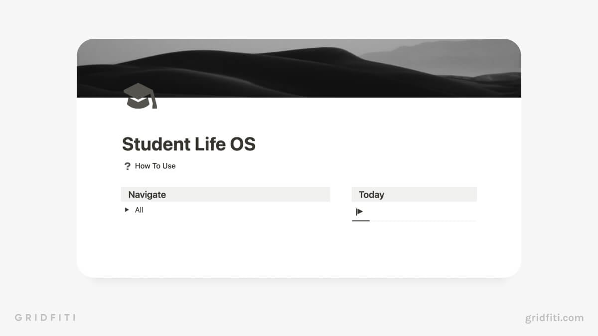 Notion Student Life Planner OS