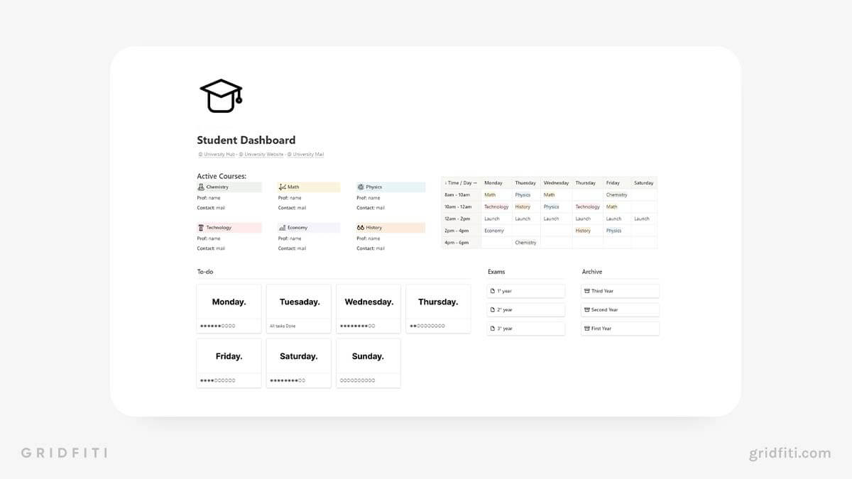 Minimalist Notion Student Templates