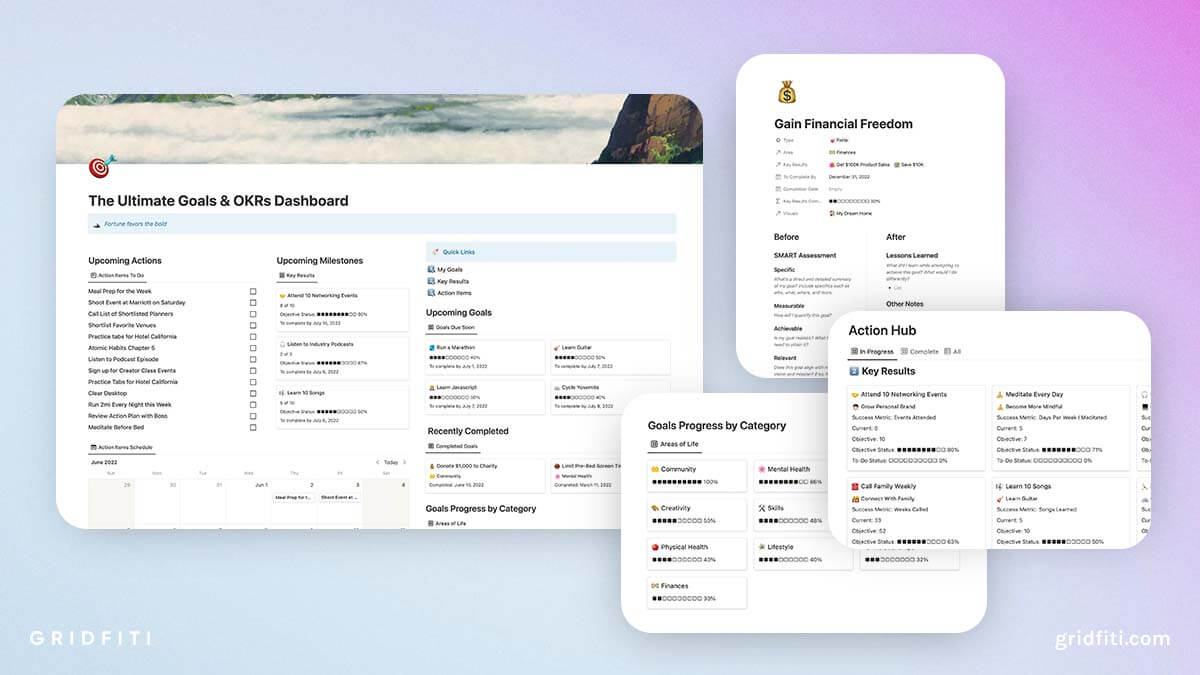 10+ Notion OKR Templates to Help You Hit Your Goals Gridfiti