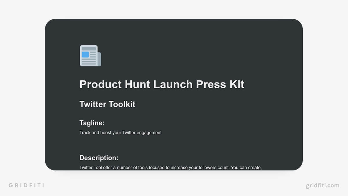 Notion Product Hunt Launch Press Kit Template