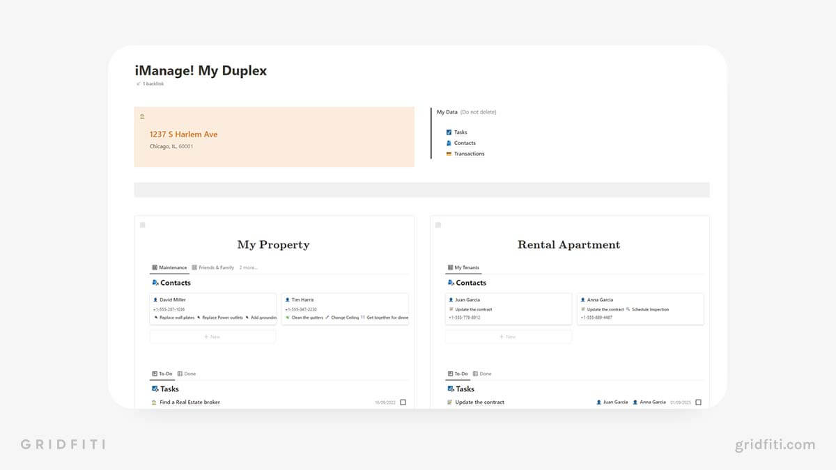Real Estate Management Template for Notion