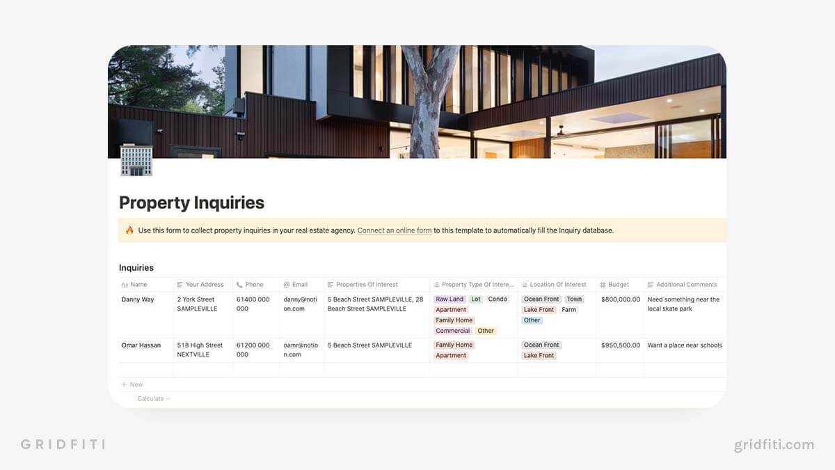 Notion Real Estate Templates