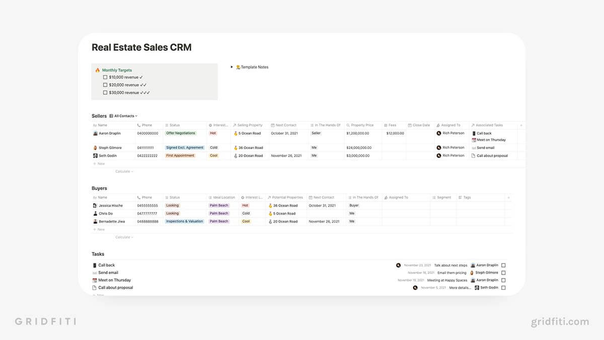 Real Estate Sales CRM Notion Template