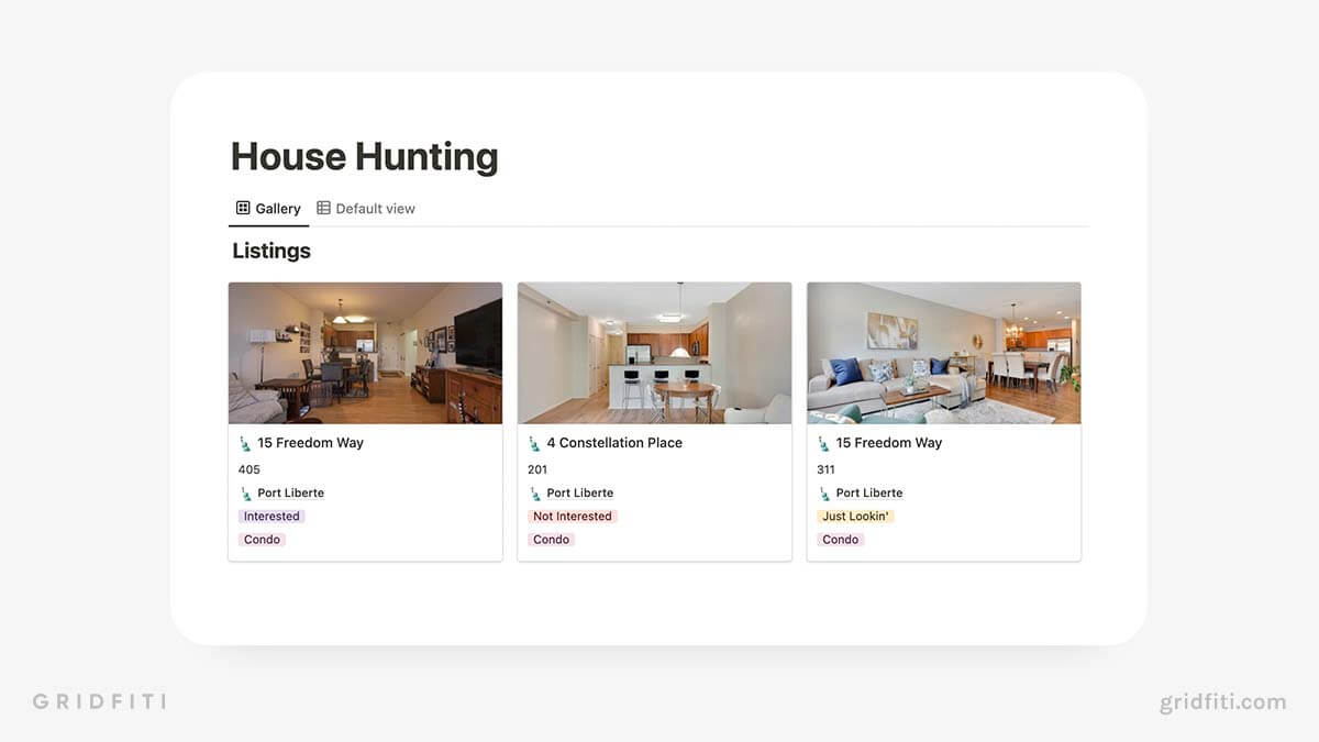 House Hunting Template for Notion