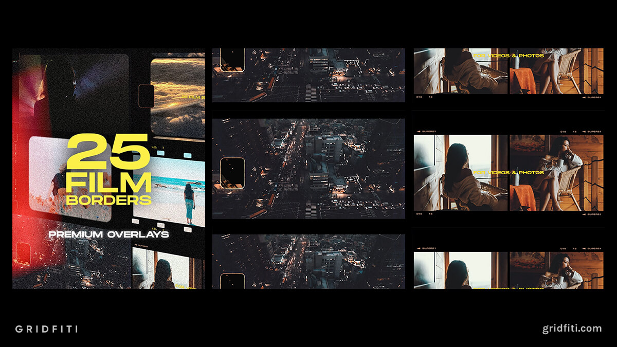 Vintage Film Frame Overlays Template for Premiere Pro 