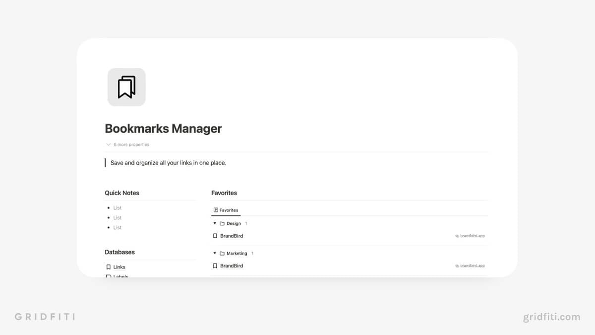 Notion Bookmarks Manager & Database