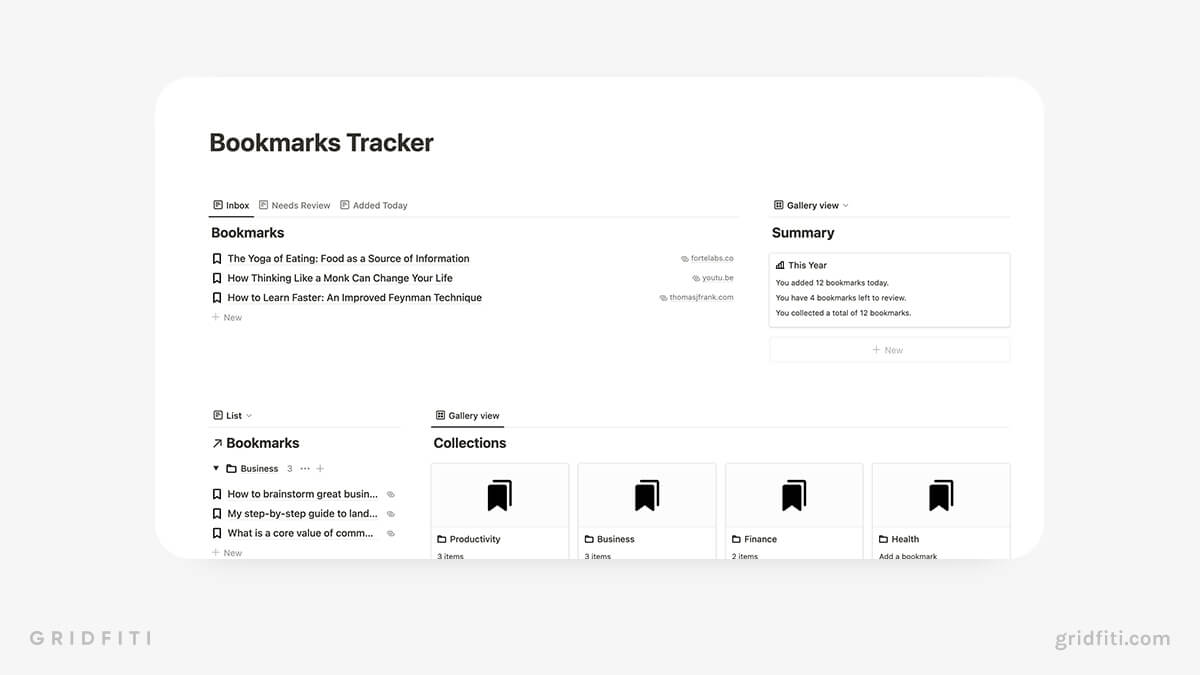 Notion Bookmarks Tracker