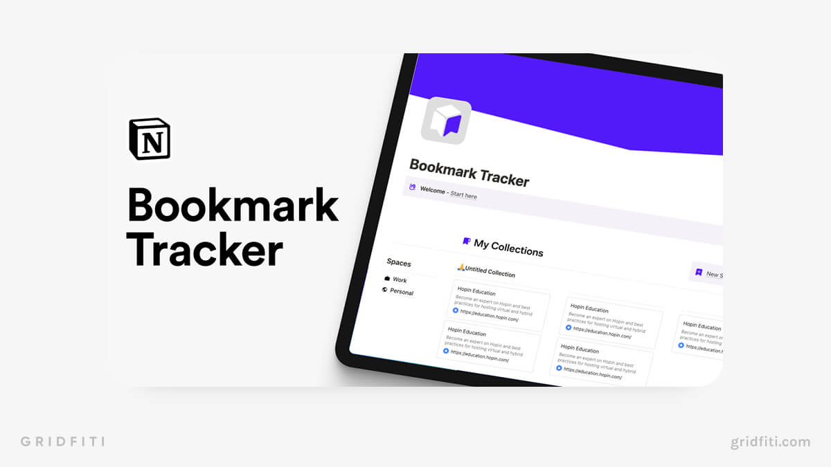 Notion Bookmarks Tracker & Saved Collections Template