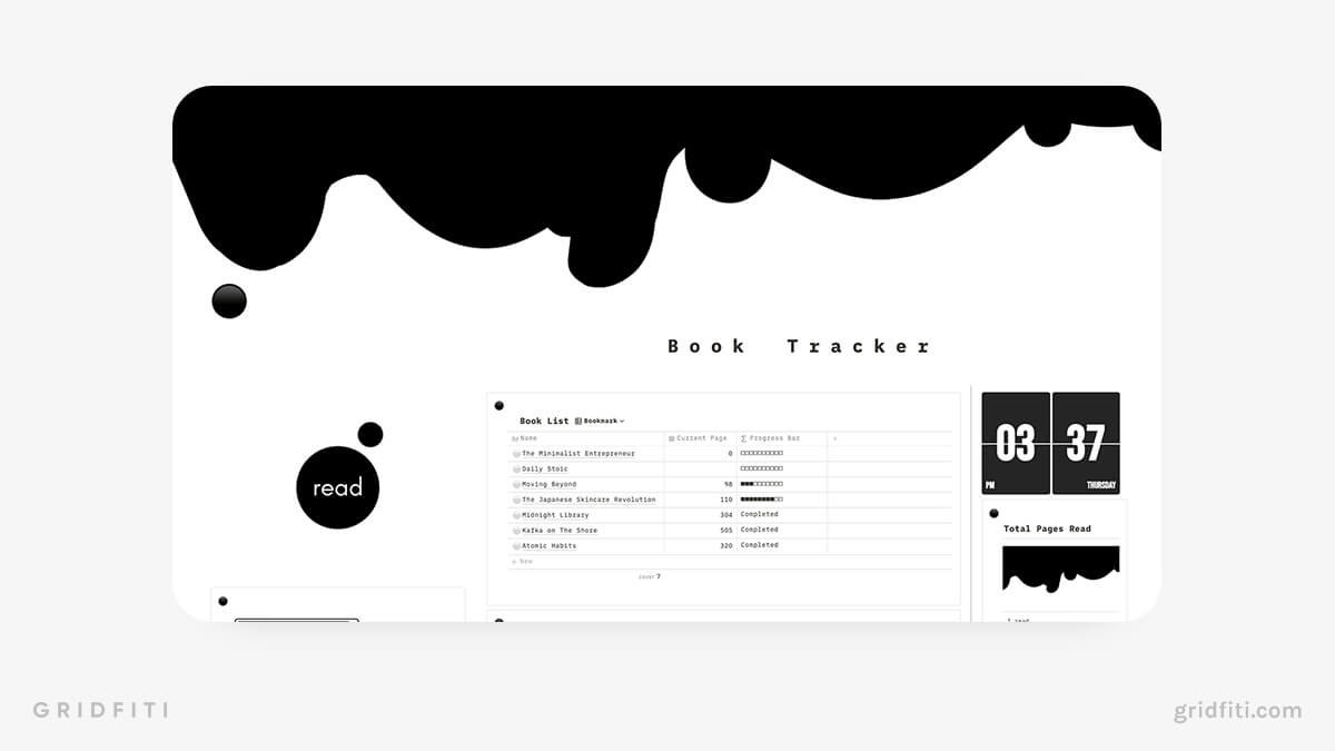 Notion Reading Bookmark & Tracker Template