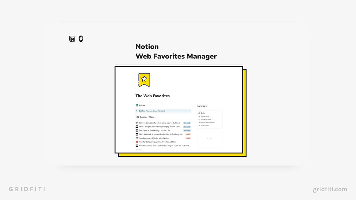 Notion Web Favorites Manager